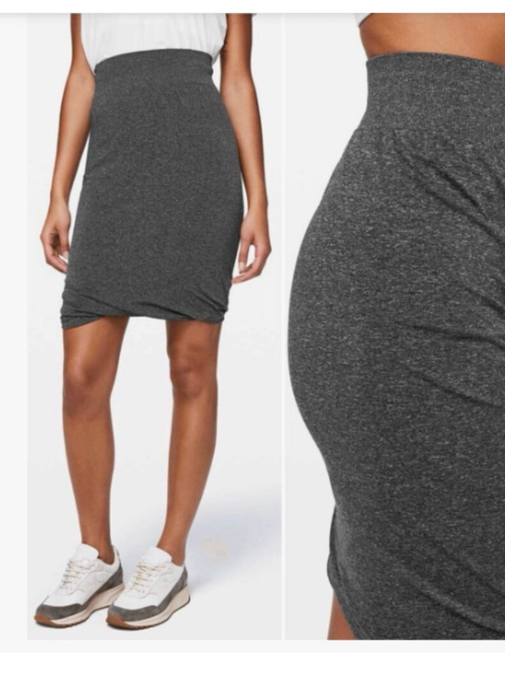 Lululemon Boulevard Bliss charcoal Knit Pencil Skirt - Women like new
